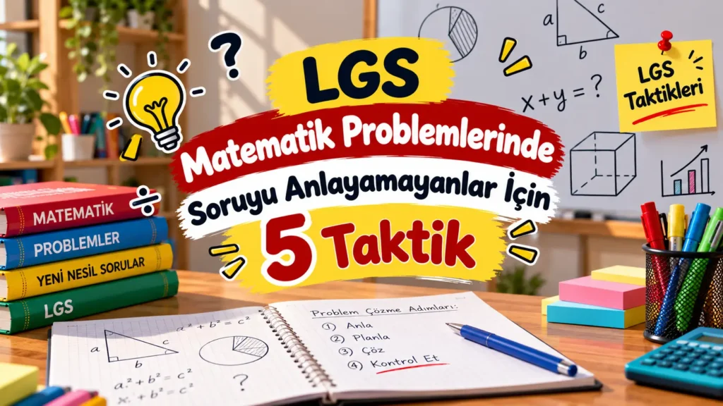 LGS matematik problemlerinde soruyu anlamak için 5 taktik: anla, planla, çöz ve kontrol et.